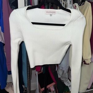 Willow & Wind White Ribbed Crop Top
